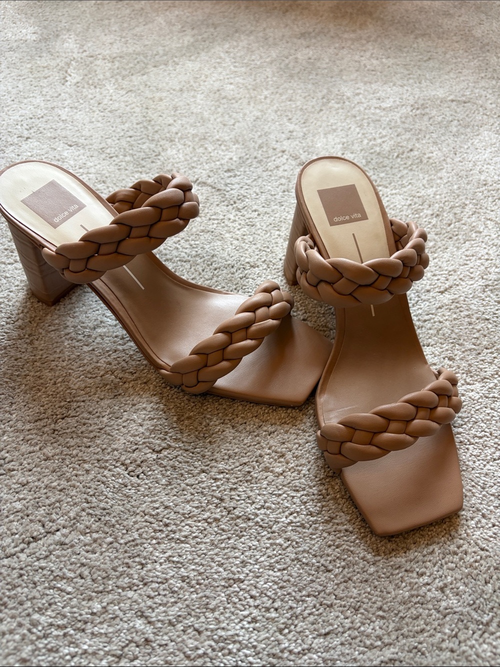 Dolce Vita Braided Tan Block Heel Mule